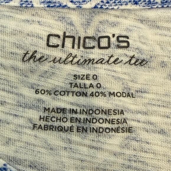 Chico’s The Ultimate Tee Size Small Blue White Cotton Bundle - Picture 6 of 7